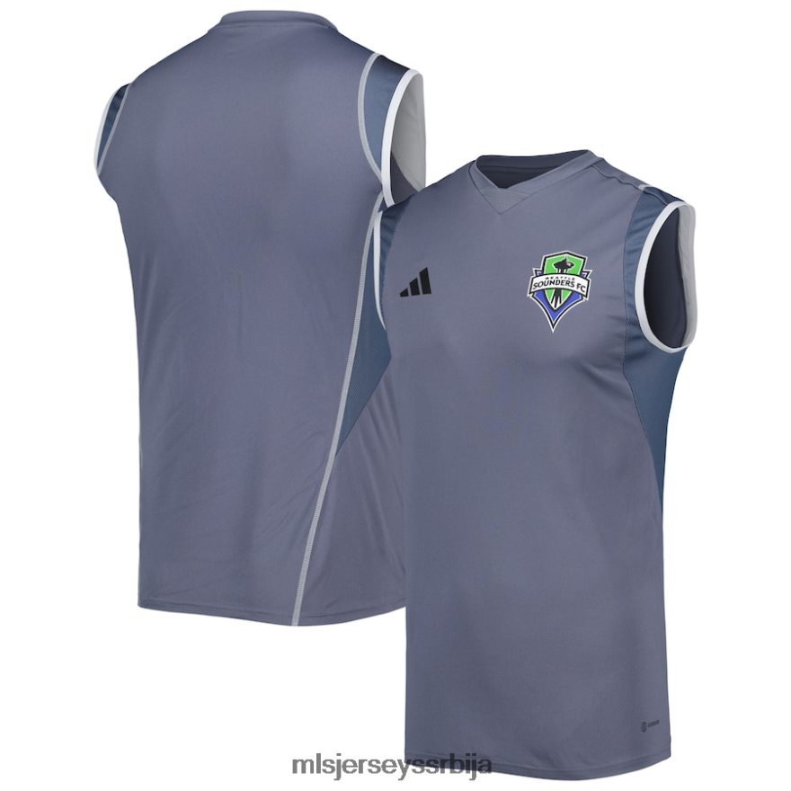 MLS Jerseys мушкарци Сијетл соундерс фц адидас сиви дрес без рукава на терену 2023 PLB4H8384 дрес