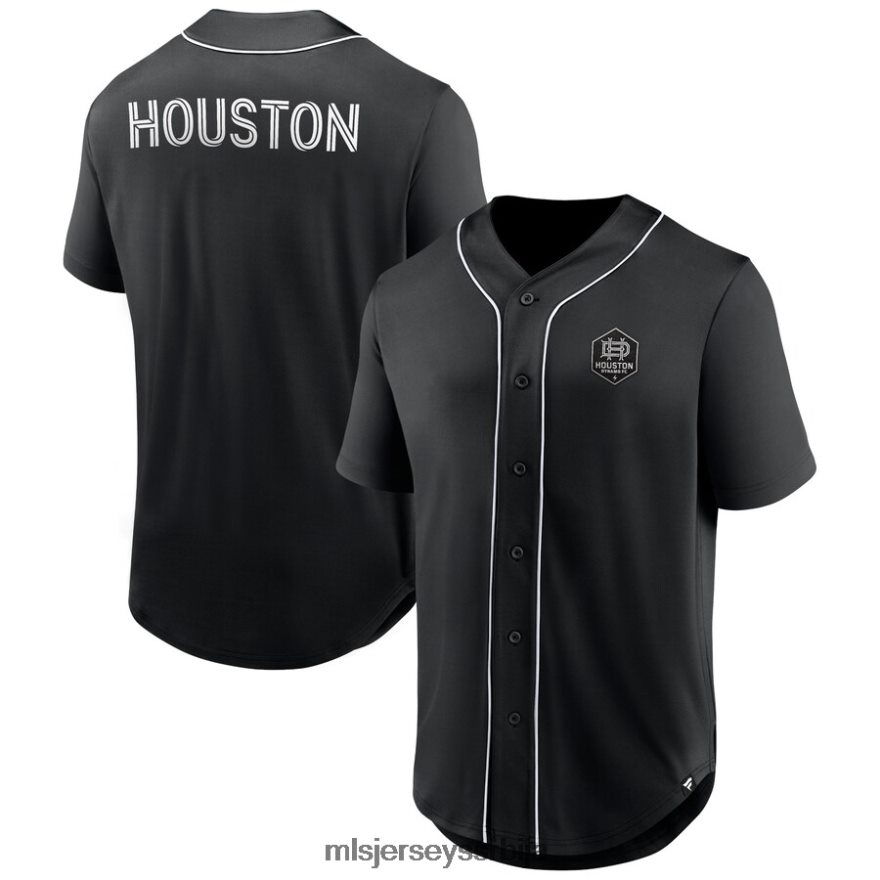 MLS Jerseys мушкарци хоустон динамо фц фанатицс брендирани црни трећи период модни бејзбол дрес са дугмадима PLB4H877 дрес